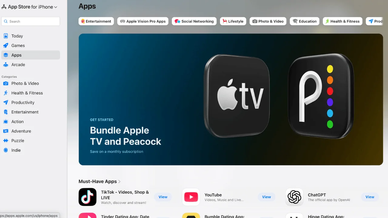 Apple, App Store'u internet üzerinde erişime açtı.